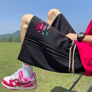 新款直播抖音得物品质三条杠运动男五分休闲短裤K315P30图片