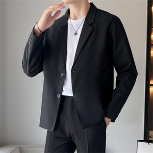 秋冬加绒加厚休闲西服男韩版痞帅气小西装上衣港风潮牌单西外套潮