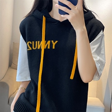 专柜衫时尚连帽背心女秋冬羊毛马甲针织打底衫，女装马甲，伟泽羊绒