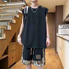 小熊短裤两件套夏季背心休闲运动套装无袖T恤潮A266-TZ3308-P46，男装牛仔裤，电商A266