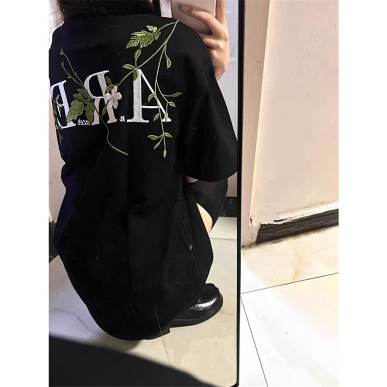 万针全刺绣工艺抖音得物高品质260克重磅纯棉双纱美式高街短袖T恤,男装T恤,电商A486