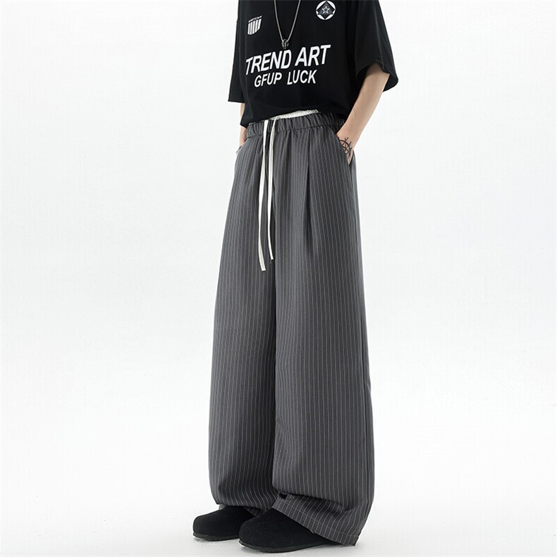 8XL-M假两件双腰山本裤条纹休闲西裤男夏宽松大码阔腿裤KZ052P60,男装休闲裤,电商B312