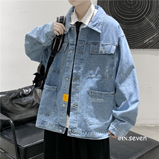 jk637-p70-限价88港风大码肥仔牛仔外套大皂潮牌ins宽松夹克，男装工装外套，星座116