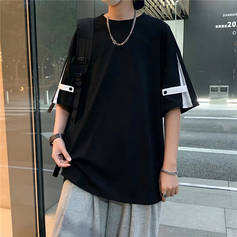 日常青春流行标准ins时尚潮牌潮T恤男五分袖夏季圆领TX24P30,男装T恤,星座410-2