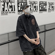 TX12P35夏季宽松休闲水洗做旧T恤，男装T恤，星座517A-6