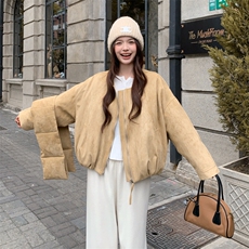 新款首上2C0281031P255K385麂皮绒90绒保暖外套，女装羽绒服，2C028