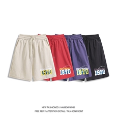 抖音品质夏季新款美式印花冰丝宽松五分裤B315-K25546-特p20控39，男装休闲裤，电商B315