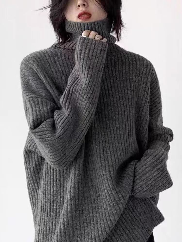 高领坑条女士羊毛衫秋冬保暖羊毛,女装羊毛衫,冀清阳荣