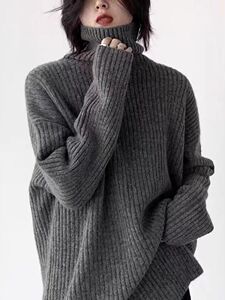 高领坑条女士羊毛衫秋冬保暖羊毛图片