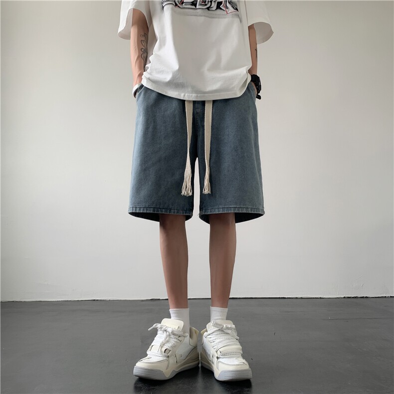 DXK8033-P35宽松五分裤子男高街潮流潮牌港风外穿工装短裤夏季,男装牛仔裤,星座603-2