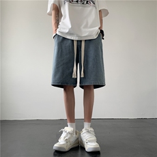 DXK8033-P35宽松五分裤子男高街潮流潮牌港风外穿工装短裤夏季，男装牛仔裤，星座603-2