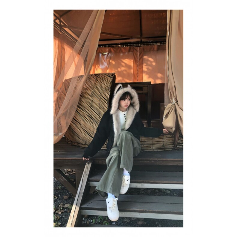 毛领夹棉座山雕猫耳朵外套男女秋冬季加厚情侣装棉衣棉服,男装棉衣,四季星座505