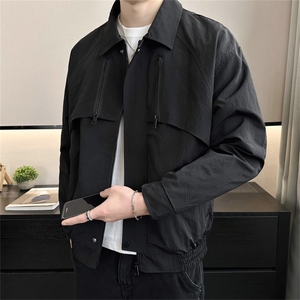 2026春季新款翻领店主风夹克外套男士休闲工装上衣男JK150-P115图片