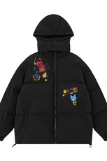 白底新款冬季时尚百搭宽松字母印花棉服外套MY6216P115控158，男装棉衣，电商A268-1