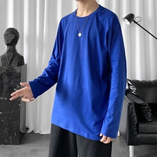 长袖t恤男潮牌ins圆领高街秋季打底衫衣服百搭卫衣男宽松D93/P20，男装T恤，星座506