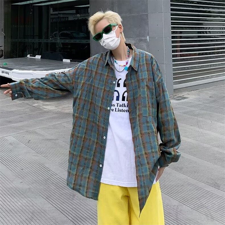 新款潮流男格子衬衫C8013P43,男装衬衫,星座1116-2