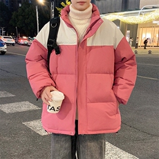 现货港风棉衣男立领二开撞色加厚棉袄DSA157B-M88888-特P65，男装棉衣，电商A157B