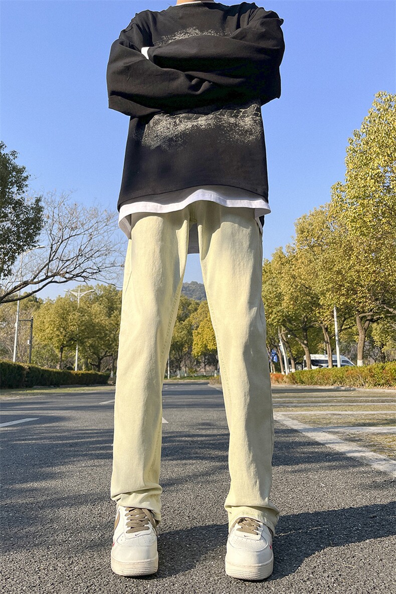 2024春款修身微喇复古弹力牛仔裤715-6-BK01P50,男装牛仔裤,星座715-6