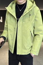 秋冬新款二棉加棉夹克连帽冲风衣男士外套棉服7M21-P120，男装夹克，星座703-1