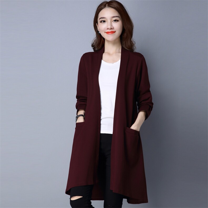 短外套2023年秋季长袖开衫宽松针织衫/毛衣纯色V领6651，女装大码女装，秋牧寒烟