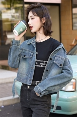 梦依缘2025年秋时尚精品牛仔外套，女装短外套，梦依缘