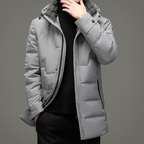 21冬季新款羽绒服男中长款潮流休闲厚款男士纯色外套ZG2935-P300,男装羽绒服,电商B212（原钱塘6029）