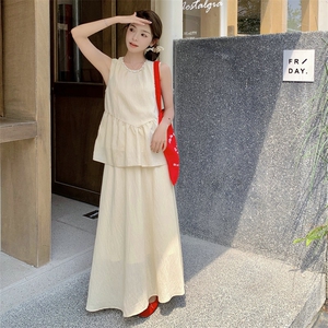 【现货】清冷感禅意仿天丝珍珠领背心2件套8811-P125-K175图片