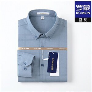 2023秋季新款长袖男士衬衫中年衬衣服爸爸装中老年人宽松休闲寸衫