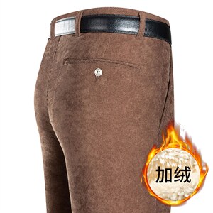 秋季新款男裤免烫商务休闲裤男中年宽松直筒裤子秋冬加绒加厚男装图片