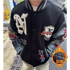 【004】字母刺绣棒球服外套男宽松休闲百搭情侣A079-WY417-66-76