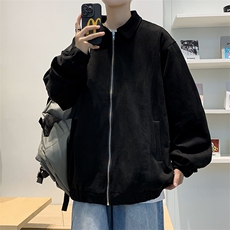 秋冬季双层简约翻领夹克男日系复古宽松百搭青少年外套JK0565-P55，男装夹克，星座308B-2