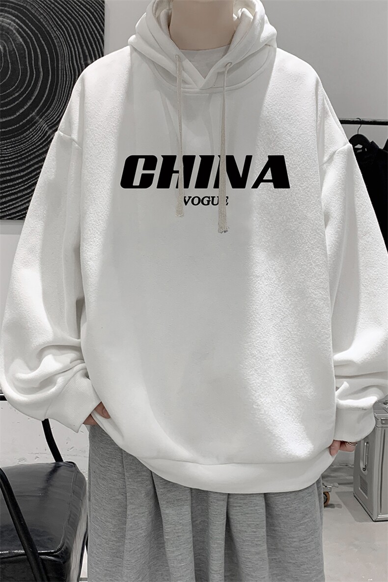 WY2001-P35纯棉连帽卫衣男大码运动帽衫宽松薄外套男,男装卫衣,电商A040