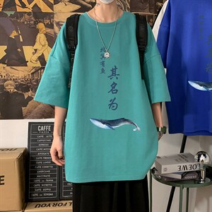 DX17261-P20纯棉短袖t恤男大码半袖打底衫宽松体恤衫海报风，男装T恤，电商A040