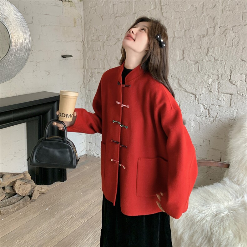 新款红色毛呢套装2D014-10026大衣P175控268套装批255控388,女装毛呢外套,2D014