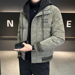 假两件连帽羽绒服男款冬季2025新款修身外套C317-Y5515-P215图片
