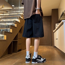 新中式高街ins小众竹叶hiphop五分休闲短裤运动裤《图案以注册》，男装休闲裤，电商A063
