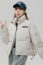 中性风23新款冬季时尚百搭宽松字母印花棉服外套MY502P85控118，男装棉衣，A247A
