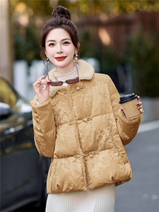 BAO款新增颜色2025年冬季新款新中式盘扣刺绣提花羽绒服女图片