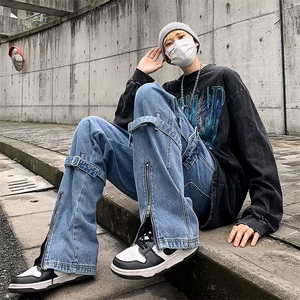 2023春季新款系带大口袋美式设计感休闲裤工装牛仔裤 K5852-P55图片