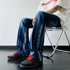 秋季美式ins高街hiphop微喇扎染牛仔裤货号K2313P55控78，男装牛仔裤，电商A063