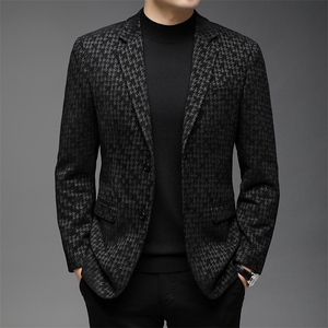 新款2023春秋季男式装西服外套商务休闲男单西中年时尚百搭外套图片