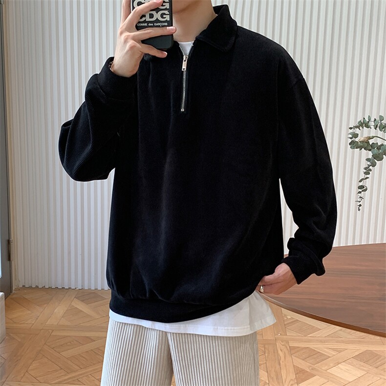 毛衣男秋冬季翻领宽松翻领线衣慵懒风polo领针织衫M08240-P38,男装针织衫/毛衣,星座308B-2