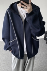 美式重磅立体硬挺卫衣男春秋潮牌设计感连帽开衫廓形外套KS004P68，女装短外套，电商B312