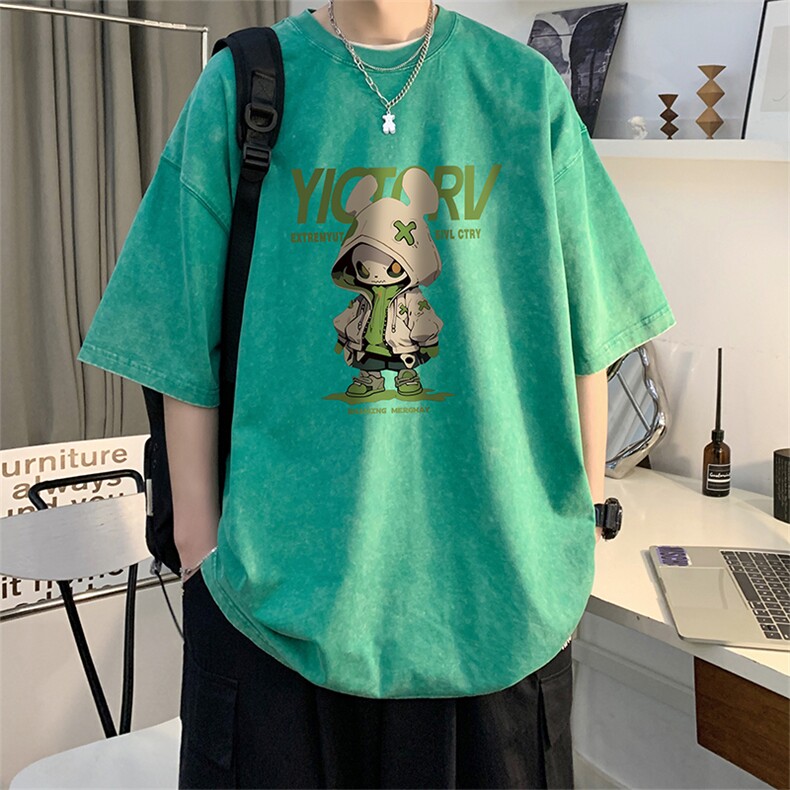 量大优可供抖音视频支持得物品质配合二开美式水洗短袖t恤SX125,男装T恤,电商A486