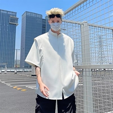短袖衬衫男士夏季2024新款潮流休闲宽松衬衣痞帅上衣CY887-P49，男装衬衫，星座412-2