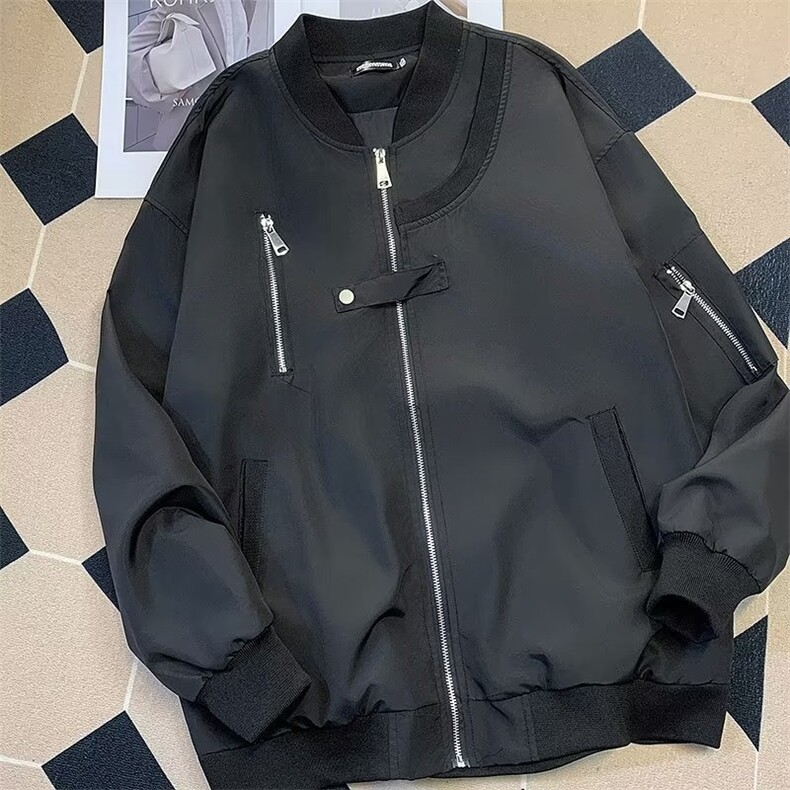 美式复古拉链棒球服春秋季潮牌飞行员夹克男休闲外套682/P59,男装夹克,星座506B