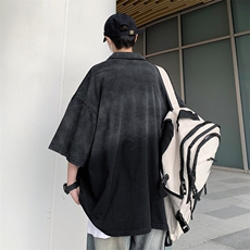 T107-P40美式宽松型水洗做旧渐变polo短袖，男装T恤，星座1501-1