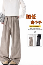 老钱风条纹西装裤190高个子加长版山本裤垂感休闲直筒阔腿裤KZ107，男装西服套装，电商B312