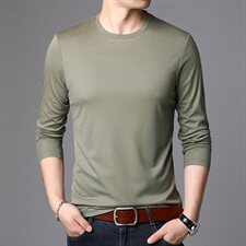 B68107钱塘2021-2春季主推大货跑量高品质款男士T恤长袖，男装T恤，钱塘207-2