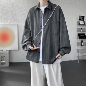 衬衫男秋季新款港风宽松大码雪尼尔长袖衬衣CS7008-P39图片